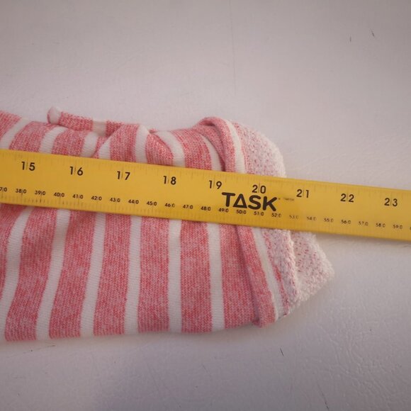 My Style Ladies Size XL Red & White Striped V-neck Terry Cloth Lined Hoodie - Picture 10 of 11